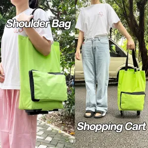 Collapsible Shopping Cart,Folding Lightweight Portable Collapsible Bag with Wheels, Lightweight Waterproof Rolling, Trolley Tote Stair Climbing Cart for Traveling(Black)