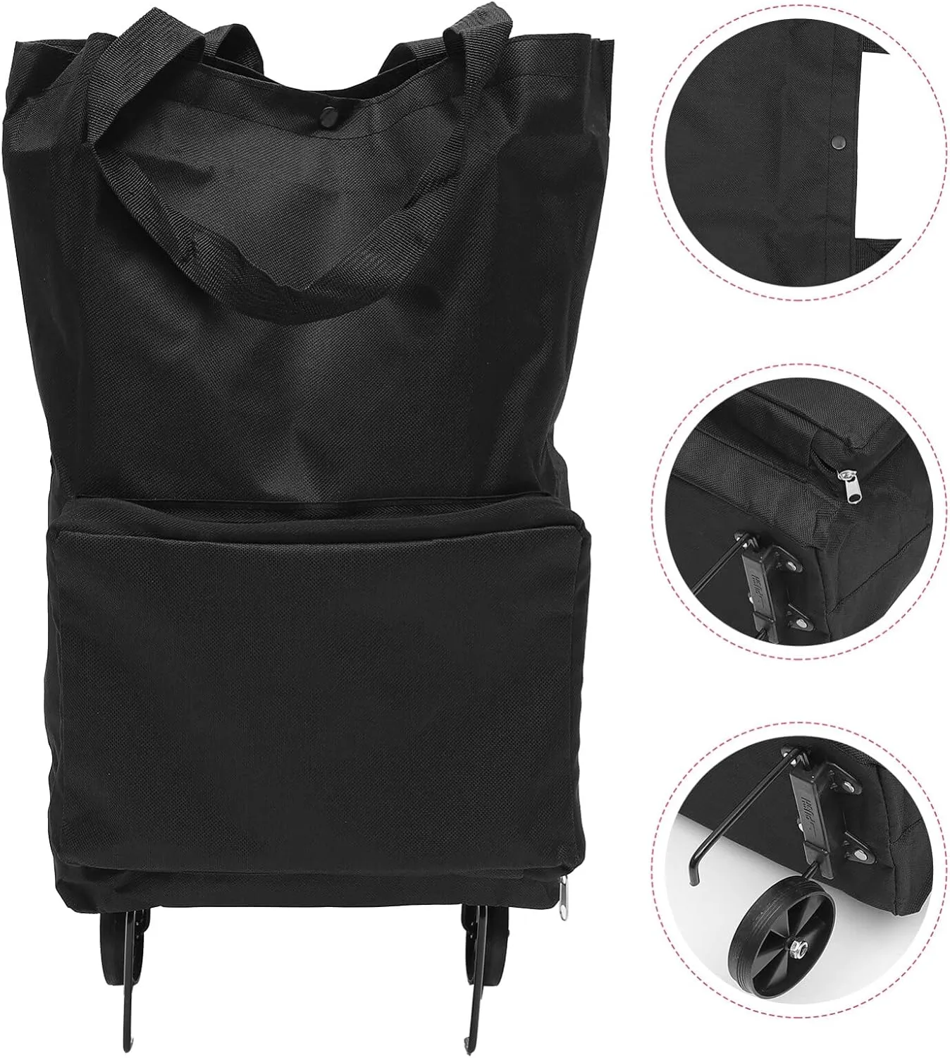 Collapsible Trolley Bag Folding Shopping Bag with Wheels Foldable Shopping Cart Utility Cart Crate