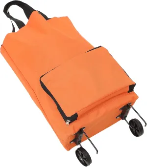 Collapsible Trolley Bag Folding Shopping Bag with Wheels Foldable Shopping Cart Utility Cart Crate
