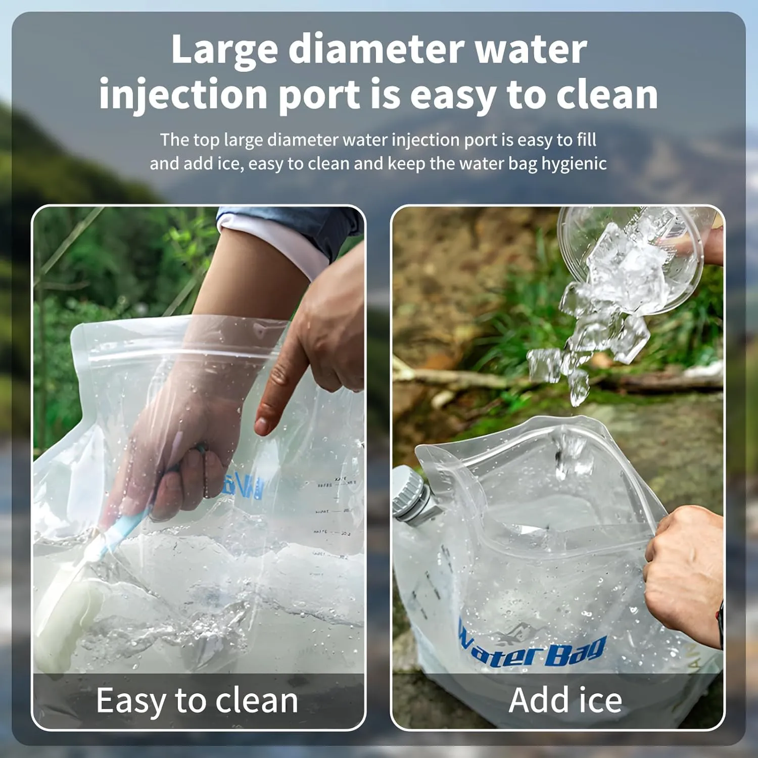 Collapsible Water Container with Faucet, 8L, BPA Free, 2-Pack, Food Grade Storage Bags for Camping