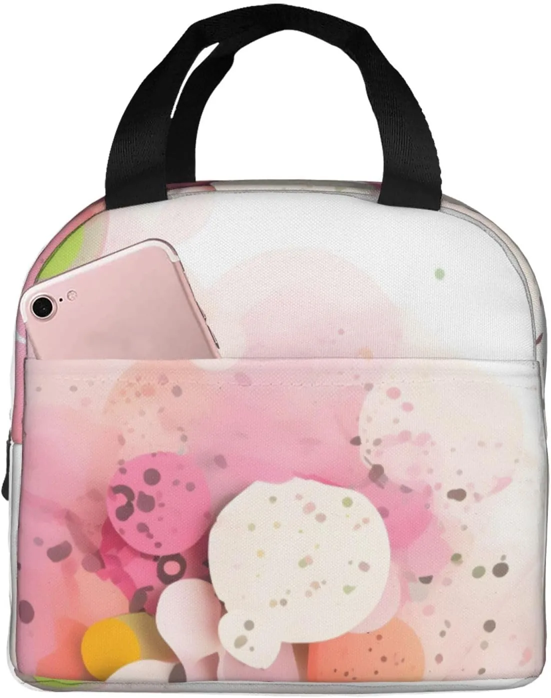 Color fragment paper Bent-on lunch bag, reusable and unisex lunch bag, practical design to meet daily carrying needs