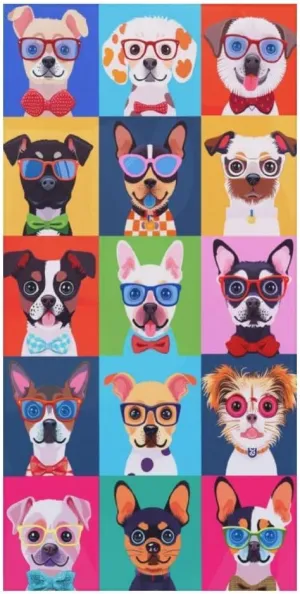 Colored Dog Beach Towel for Girls 60"x30"- Microfiber Suede Beach Towel - Quick Dry Sand Free Lightweight Kids Towels - Perfect for Beach Pool Swim Bath Travel Picnic Camping