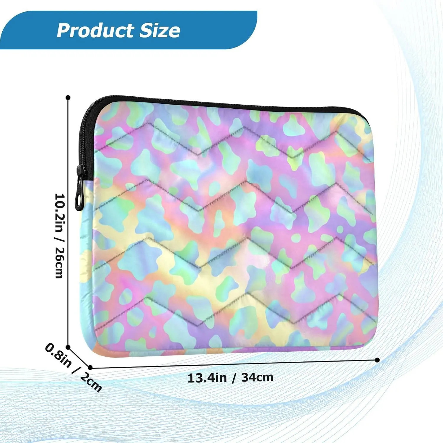 Colorful Laser Leopard Print (2) Laptop Sleeve 13 inch, Protective Laptop Case Briefcase Notebook Cover Carrying Computer Bag for Travel Work