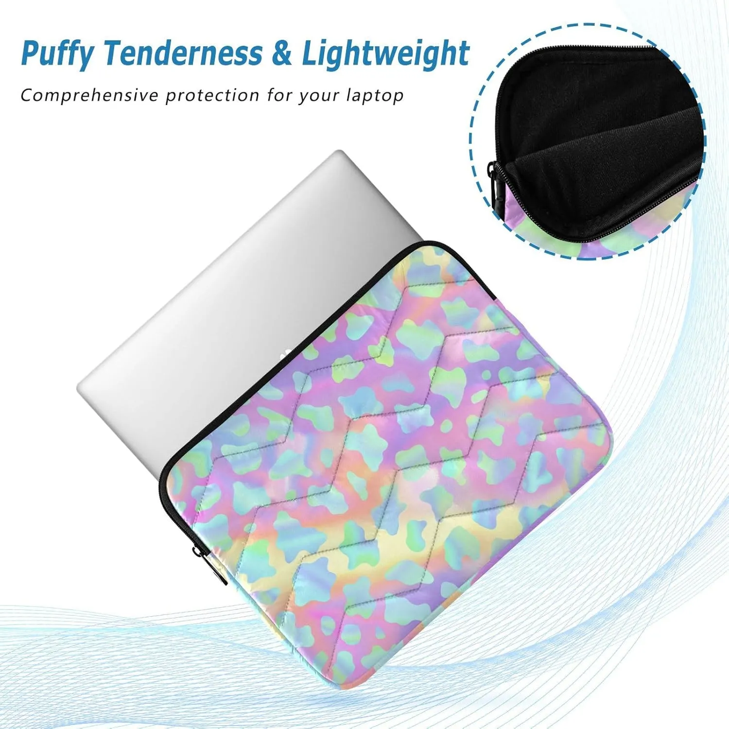 Colorful Laser Leopard Print (2) Laptop Sleeve 13 inch, Protective Laptop Case Briefcase Notebook Cover Carrying Computer Bag for Travel Work