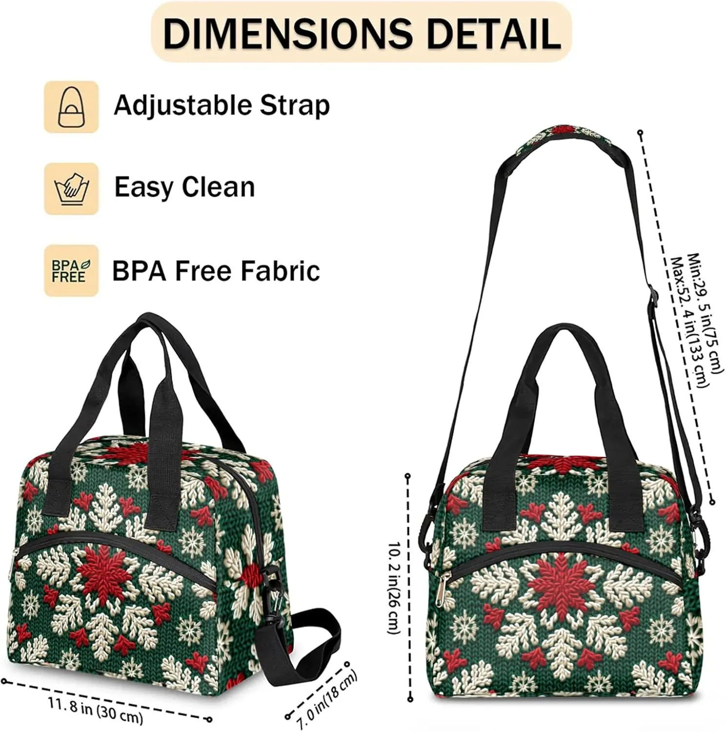 Colorful Snowstorms Lunch Box by Insulated Lunch Bag Reusable Leak-Proof Cooler Bag With Adjustable Shoulder Strap