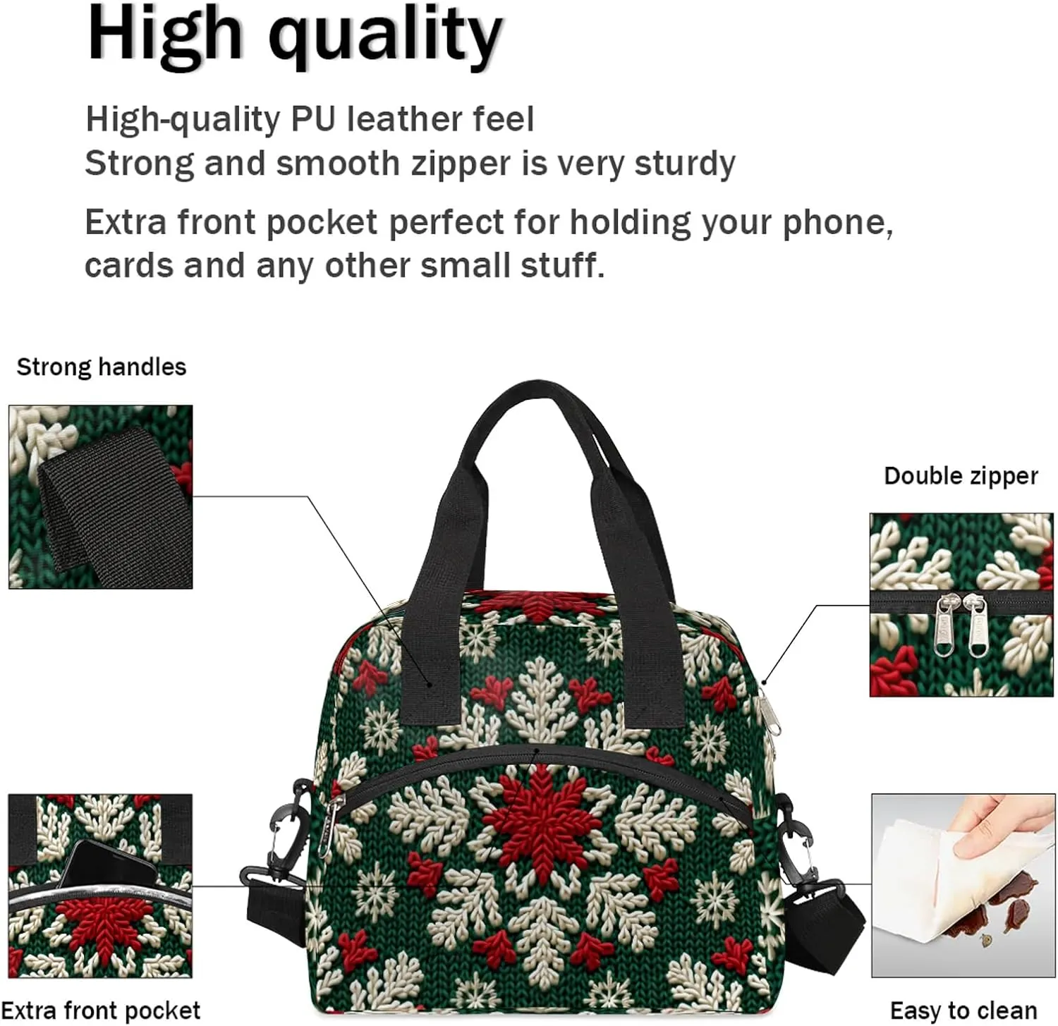 Colorful Snowstorms Lunch Box by Insulated Lunch Bag Reusable Leak-Proof Cooler Bag With Adjustable Shoulder Strap