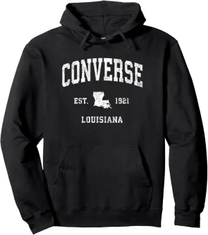 Converse Louisiana LA Vintage Athletic Sports Design Pullover Hoodie