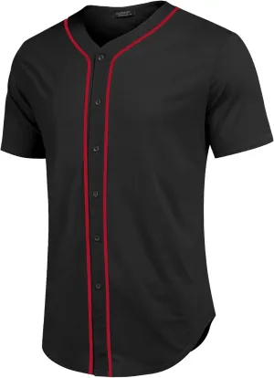 COOFANDY Men's Baseball Button Down Jersey Short Sleeve Hipster Hip Hop T Shirts