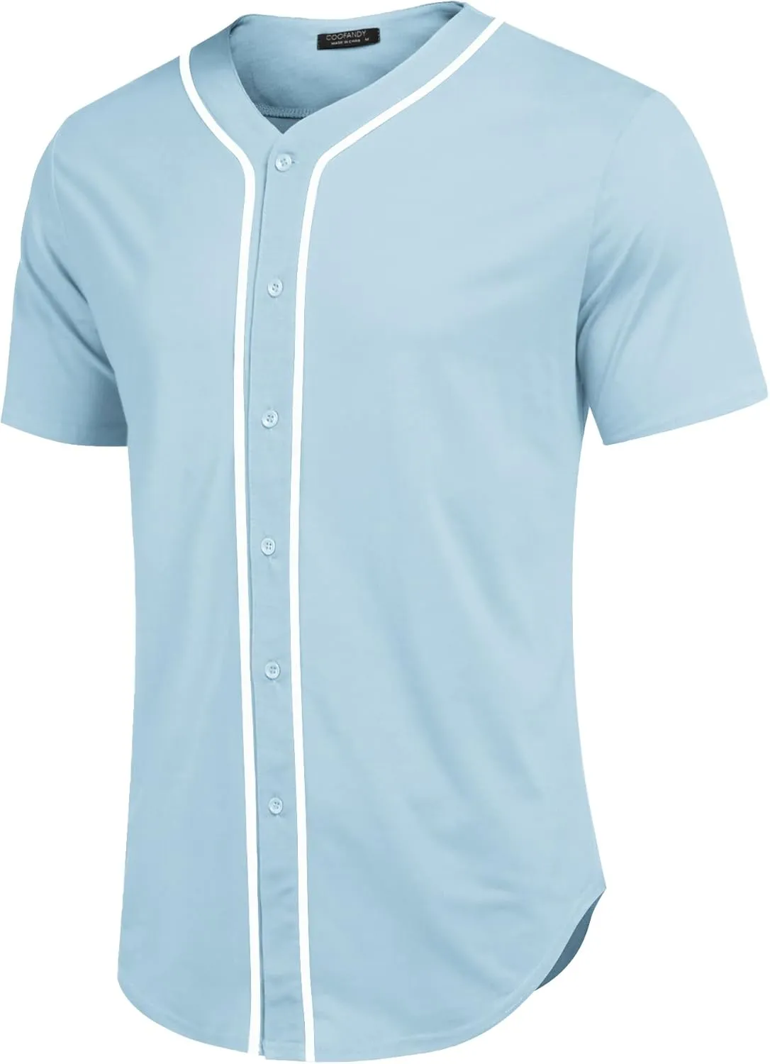 COOFANDY Men's Baseball Button Down Jersey Short Sleeve Hipster Hip Hop T Shirts