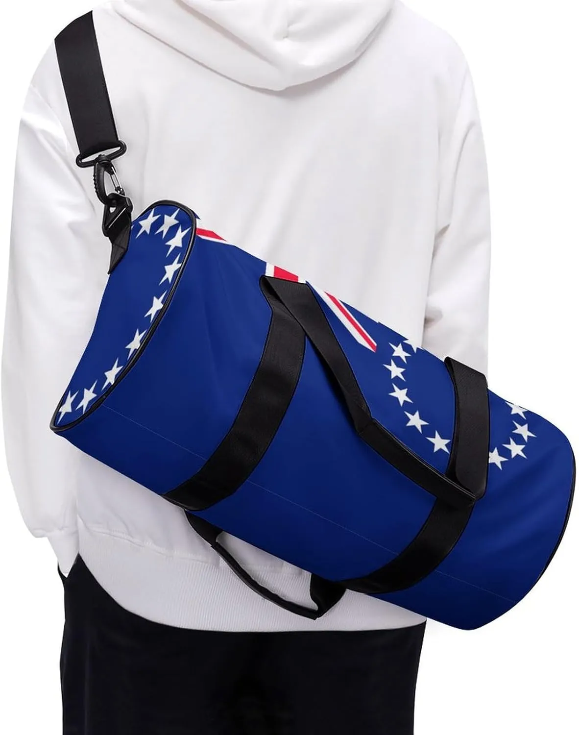 Cook Lslands Flag Gym Bag for Girls Boys Sports Duffel with Wet Pocket Travel Weekender