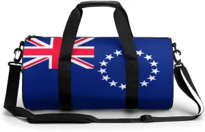 Cook Lslands Flag Gym Bag for Girls Boys Sports Duffel with Wet Pocket Travel Weekender