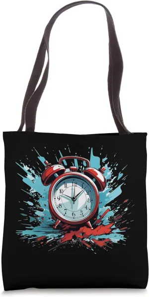 Cool Alarm Clock Design Tote Bag