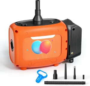 Cordless Safe Balloon Pump 3-in-1 Electric Air Pump, Mylar Balloon Inflation, Quick Inflator Deflator for Pool Floats Air Beds, Compatible with Dewalt 20v Battery (Orange) (Battery not Include)