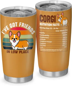 Corgi Gifts for Corgi Lovers Women, Men and Kids - 20oz Insulated Tumbler with Lid and Straw - Pet Lovers Gift, Cute Dog Cup - Mother’s Day Dog Moms, Christmas, Birthday Gift, Present