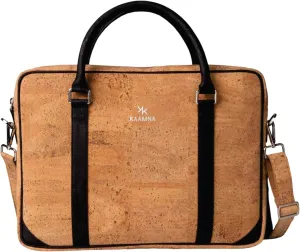 Cork Slim Laptop Bag - Unisex Luxury Work Briefcase For Men & Women - Sustainable Vegan Leather Business Bag