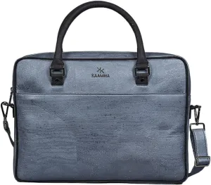 Cork Slim Laptop Bag With Tab - Unisex Luxury Work Briefcase For Men & Women - Sustainable Vegan Leather Business Bag