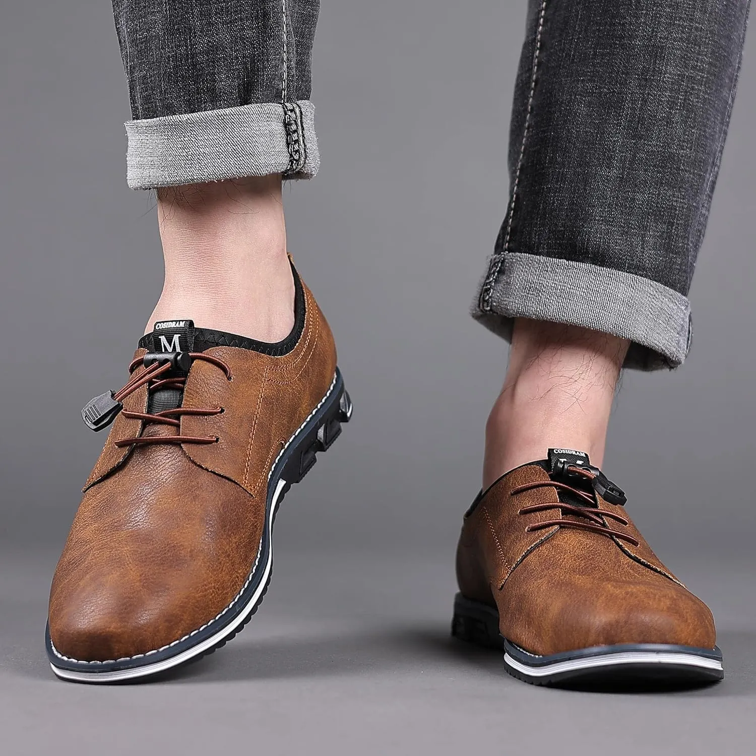 COSIDRAM Mens Casual Shoes Business Slip-on Shoes Comfort Fashion Office Shoes for Male