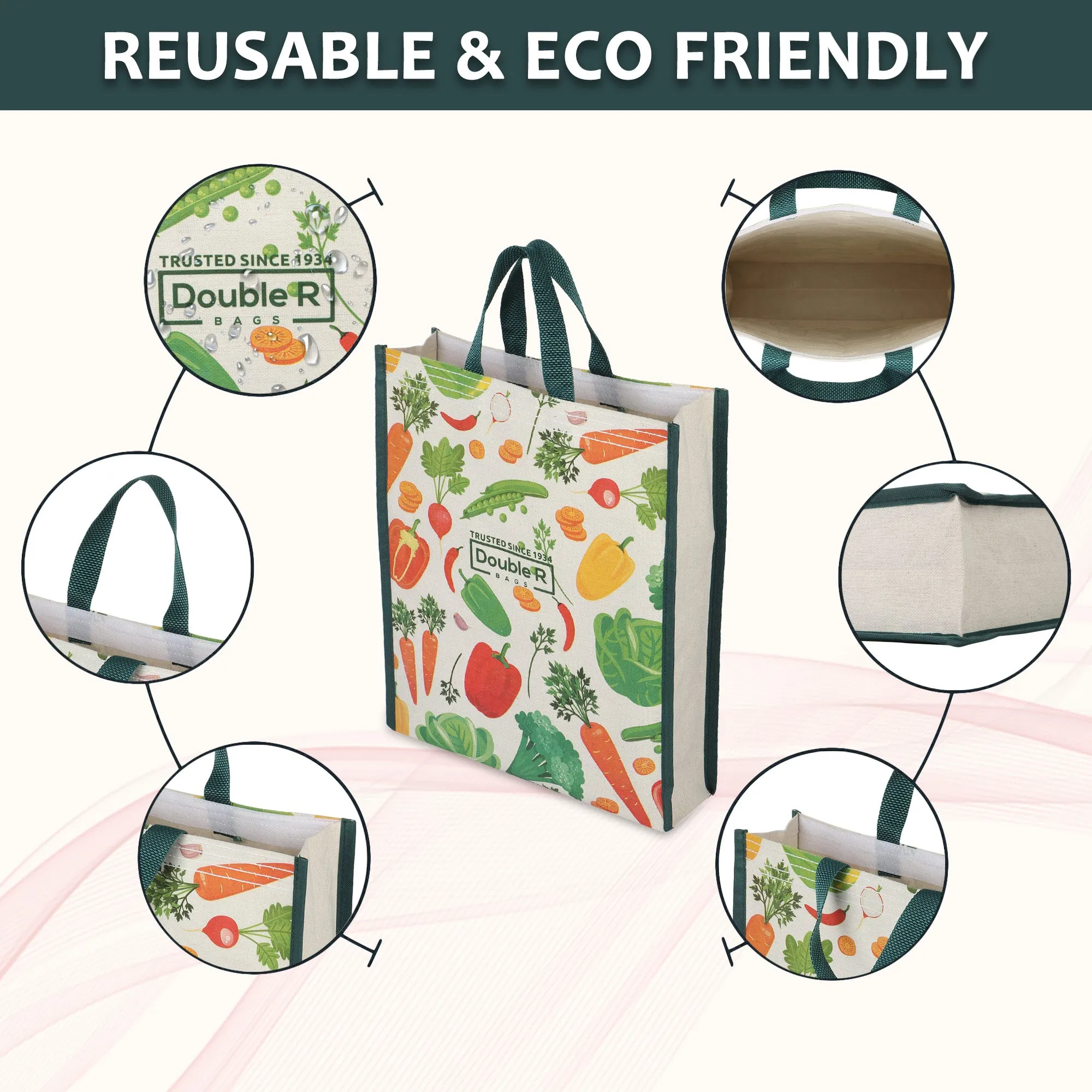 Cotton Canvas Shopping Bags for Carry Milk Grocery Fruits Vegetable Bag