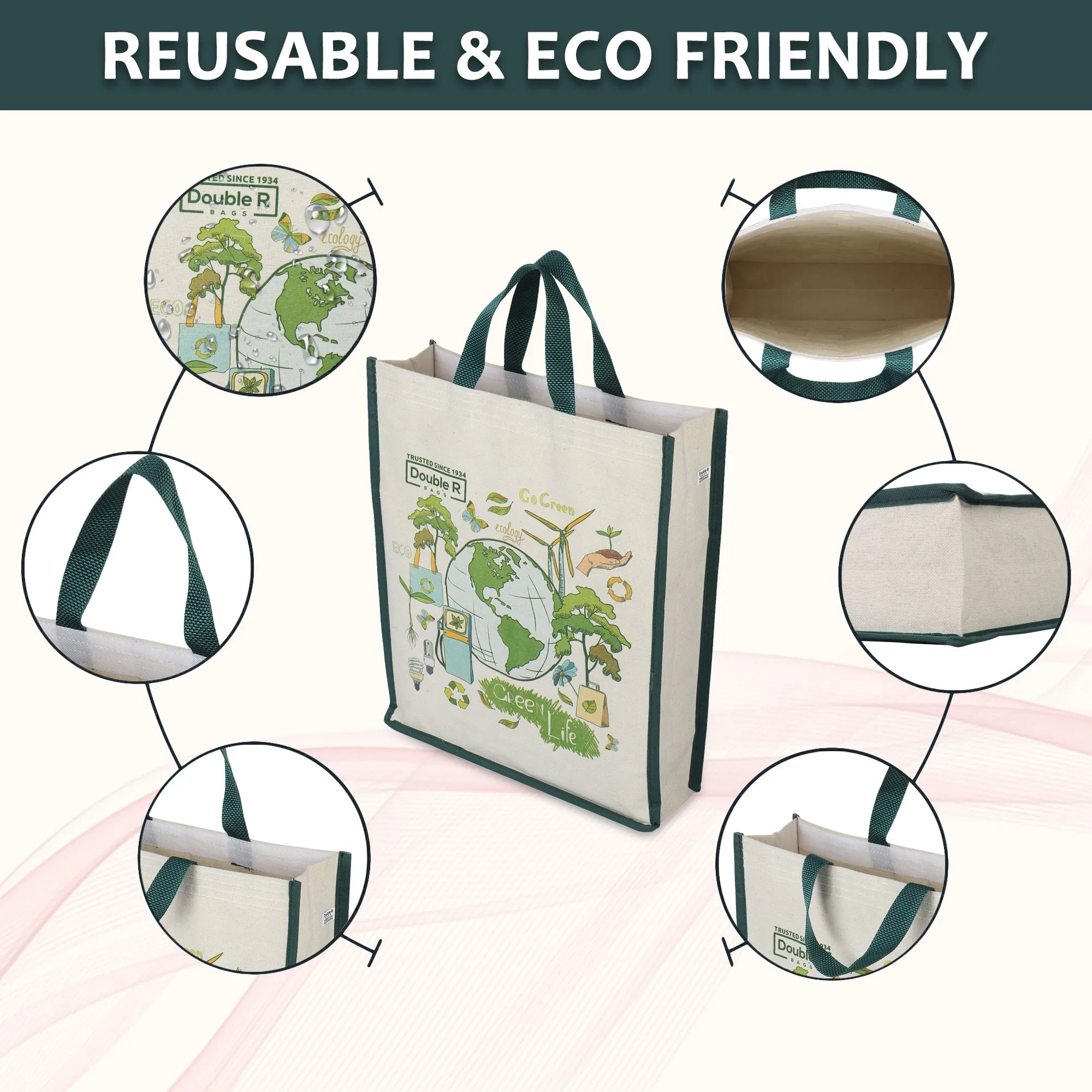 Cotton Canvas Shopping Bags for Carry Milk Grocery Fruits Vegetable Bag
