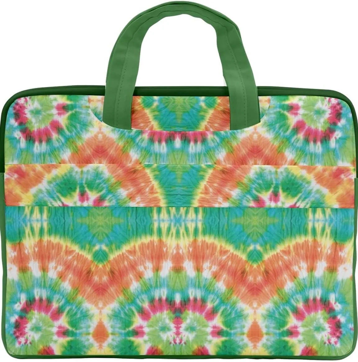 CowCow Work Bag Tie Dye Aztec Print Double Pocket Laptop Bag Compatible with MacBook Air/Pro,13"/15" Notebook
