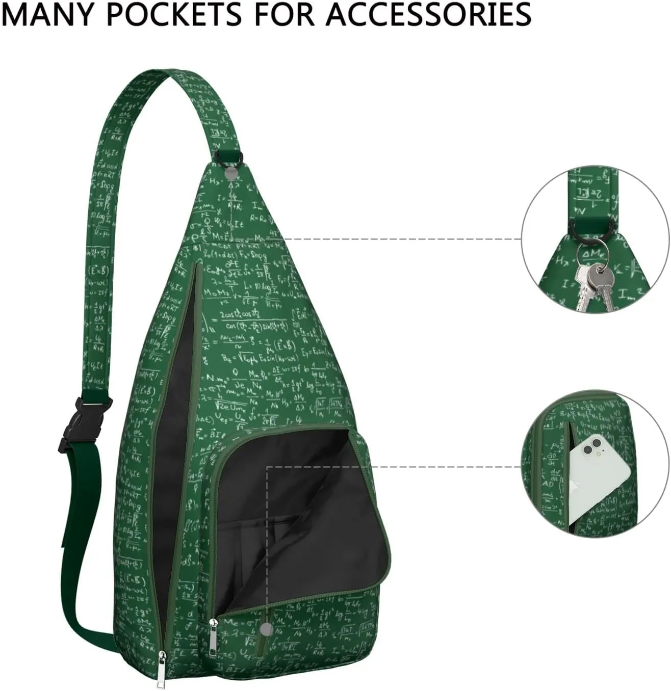 Crossbody Sling Bag for Women & Men Science Lightweight Shoulder Chest Bag Hiking Travel Casual Chest Bags Sling Backpack Water Resistant Shoulder Daypack for Travel