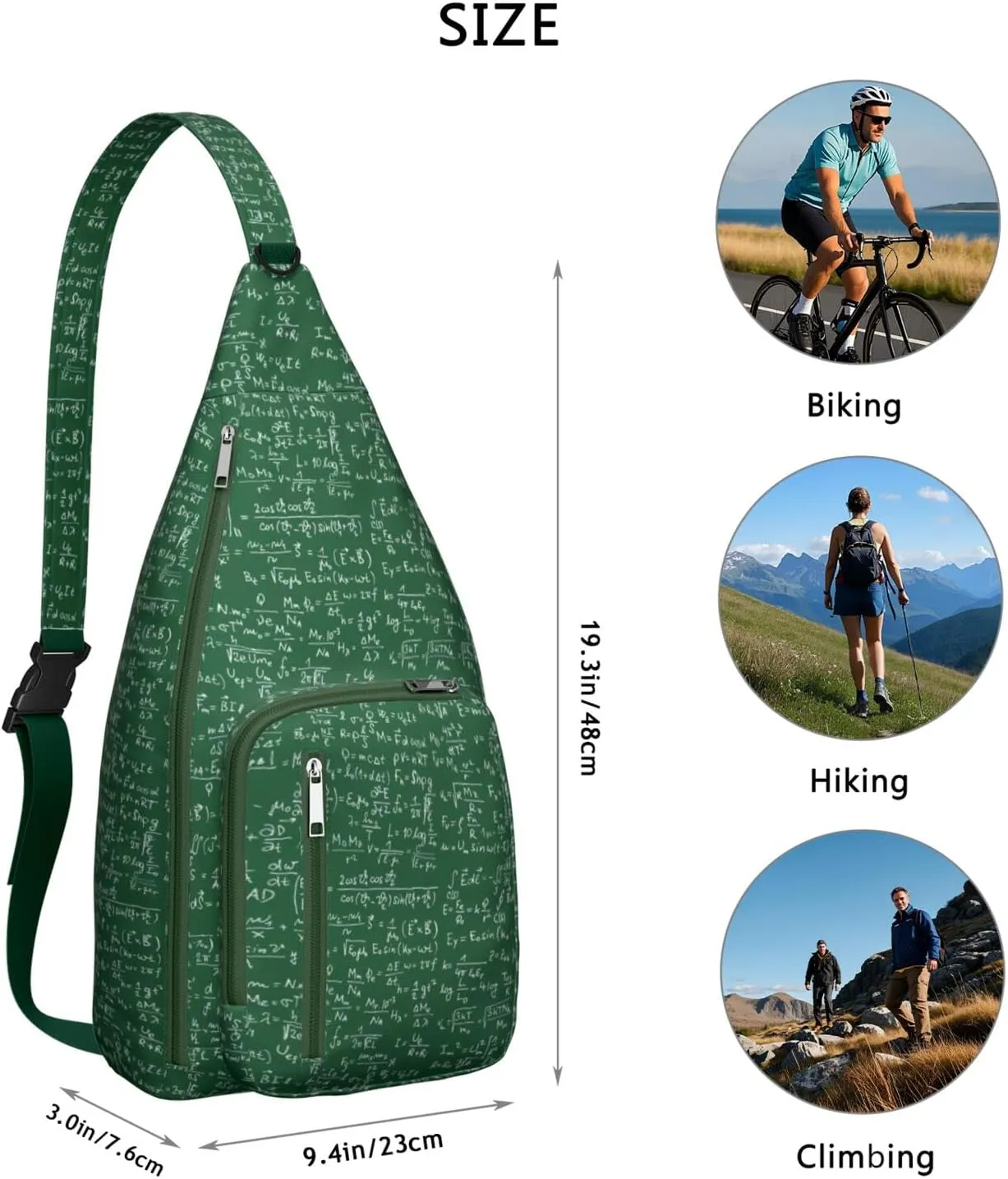 Crossbody Sling Bag for Women & Men Science Lightweight Shoulder Chest Bag Hiking Travel Casual Chest Bags Sling Backpack Water Resistant Shoulder Daypack for Travel