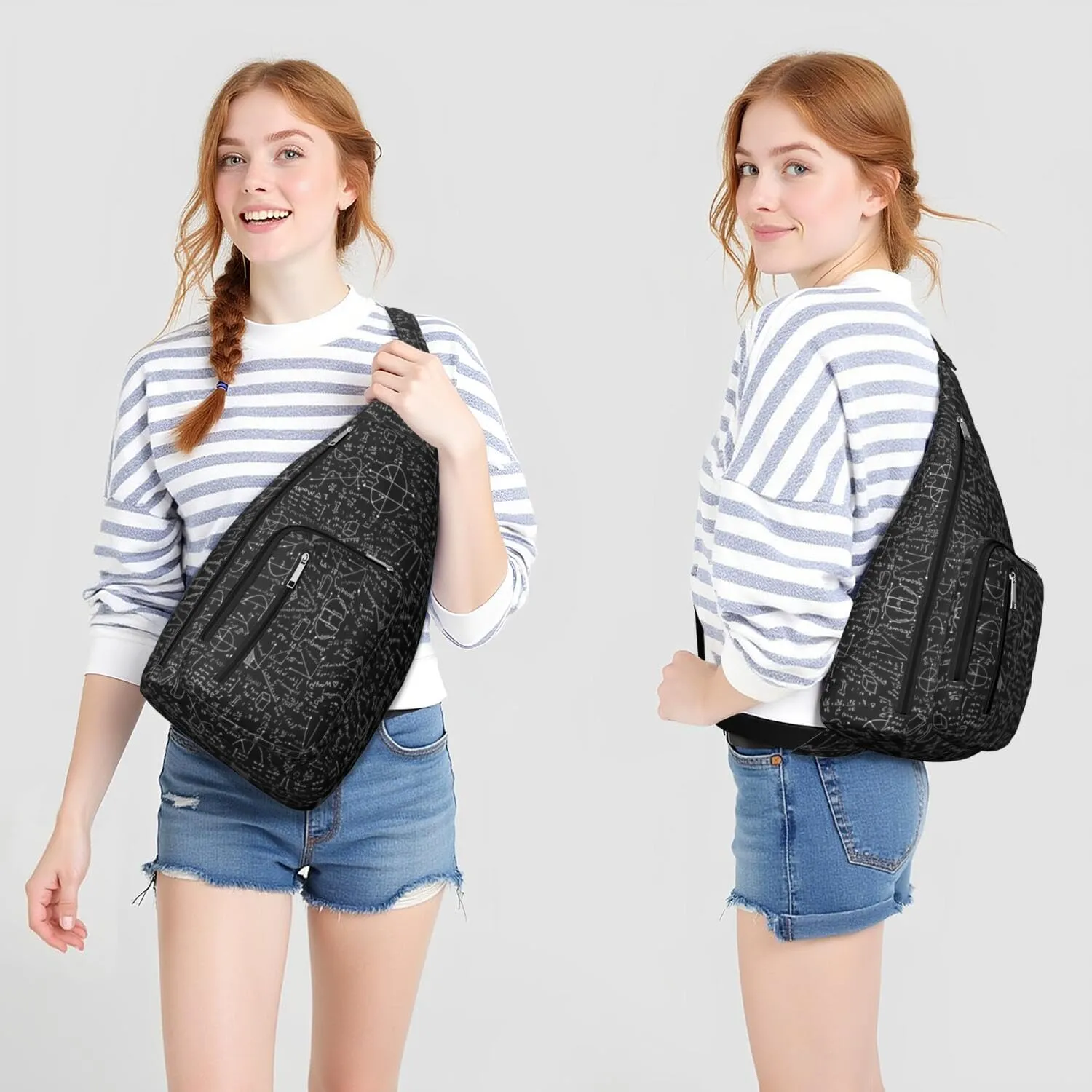 Crossbody Sling Bag for Women & Men Science Lightweight Shoulder Chest Bag Hiking Travel Casual Chest Bags Sling Backpack Water Resistant Shoulder Daypack for Travel