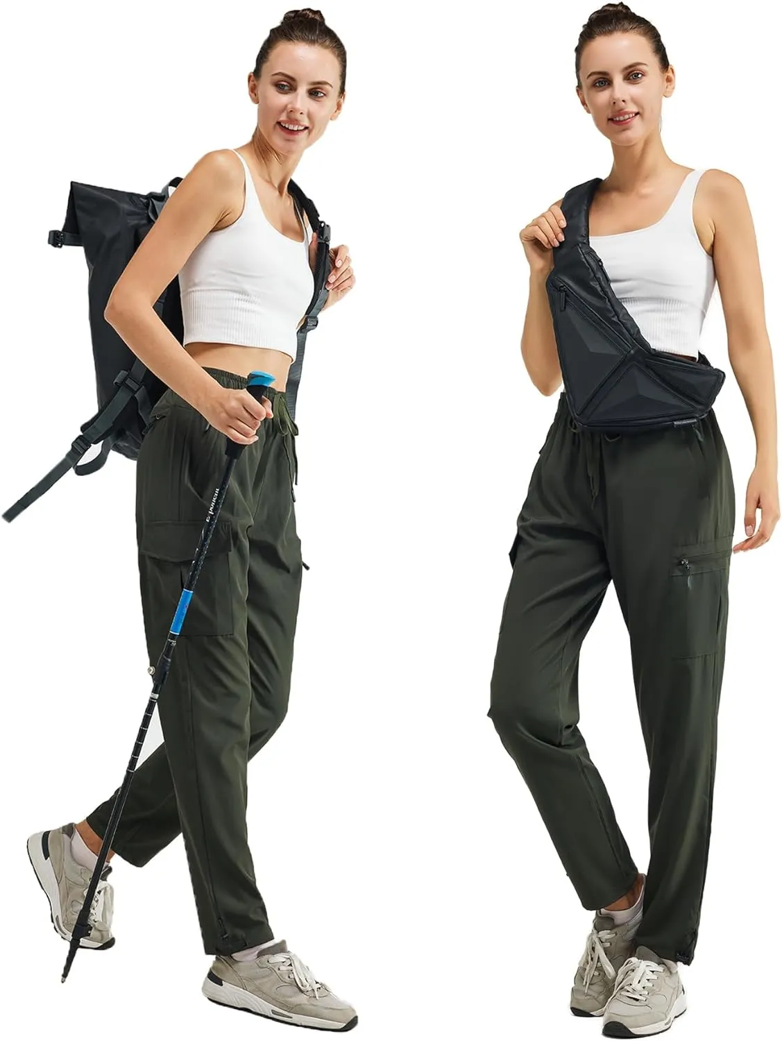 CT-Tebrun Women's Hiking Pants with Pocket Quick Dry Lightweight Cargo Pants Travel Hiking Runing Pants Outdoors