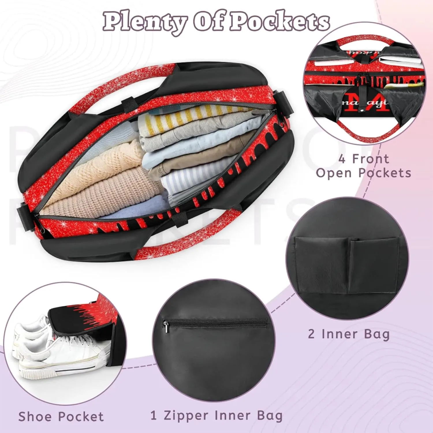 Custom Name Yoga Mat Bag for Women Personalized Sports Gym Duffle Shoulder Bags for Travel Pilates