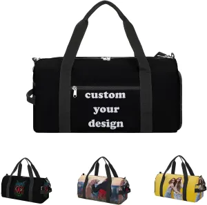Custom Sport Duffel Bag with Shoe Compartment for Women/Men, Personalized Gym Bags for Travel/Sports/Gyms/Weekend Getaway(18.1in x 9inx 9.3 in) (square)