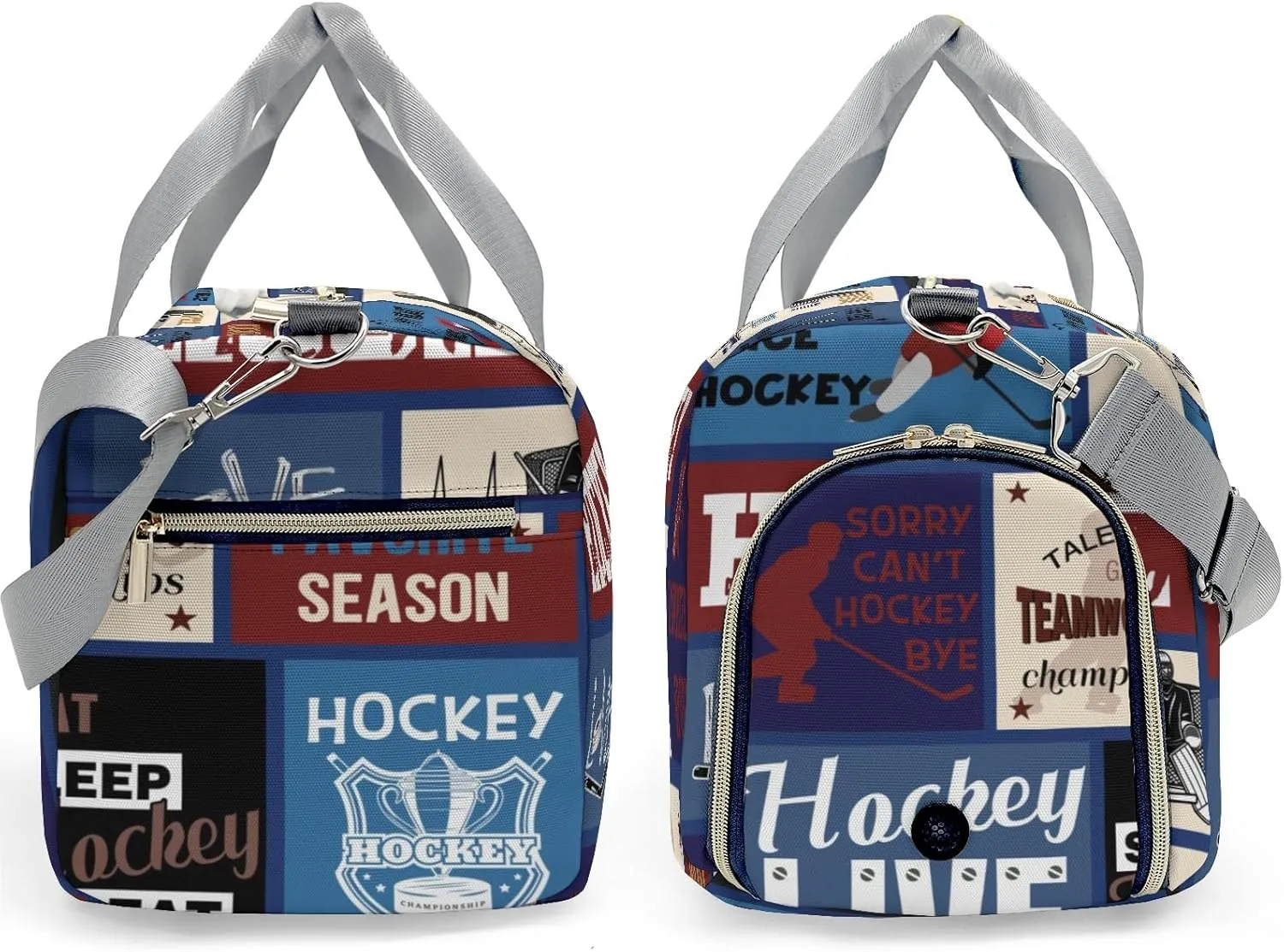 Custon Name Gym Sport Yoga Duffel Bag Ice Hockey Travel Bag, Player Sport Gym Bag Personalized Gift for Women Men Travel Hand Bag Carry on Bag