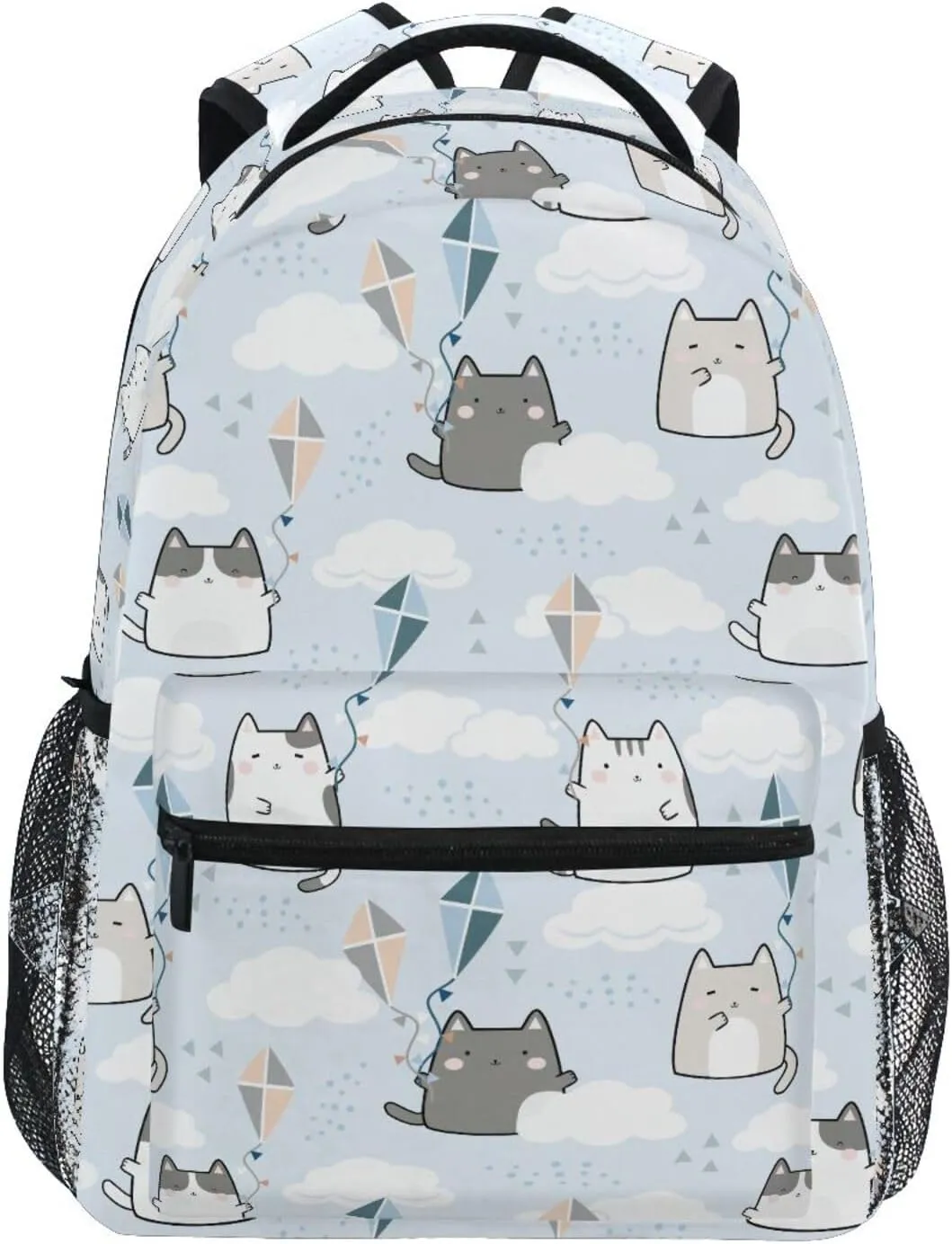 Cute Cat Girls Backpack Elementary Middle School Backpack Bookbag for Girls Boys Kids Teen Back to School Book Bag Gifts for 2nd 3rd 4th 5th 6th Grade Students