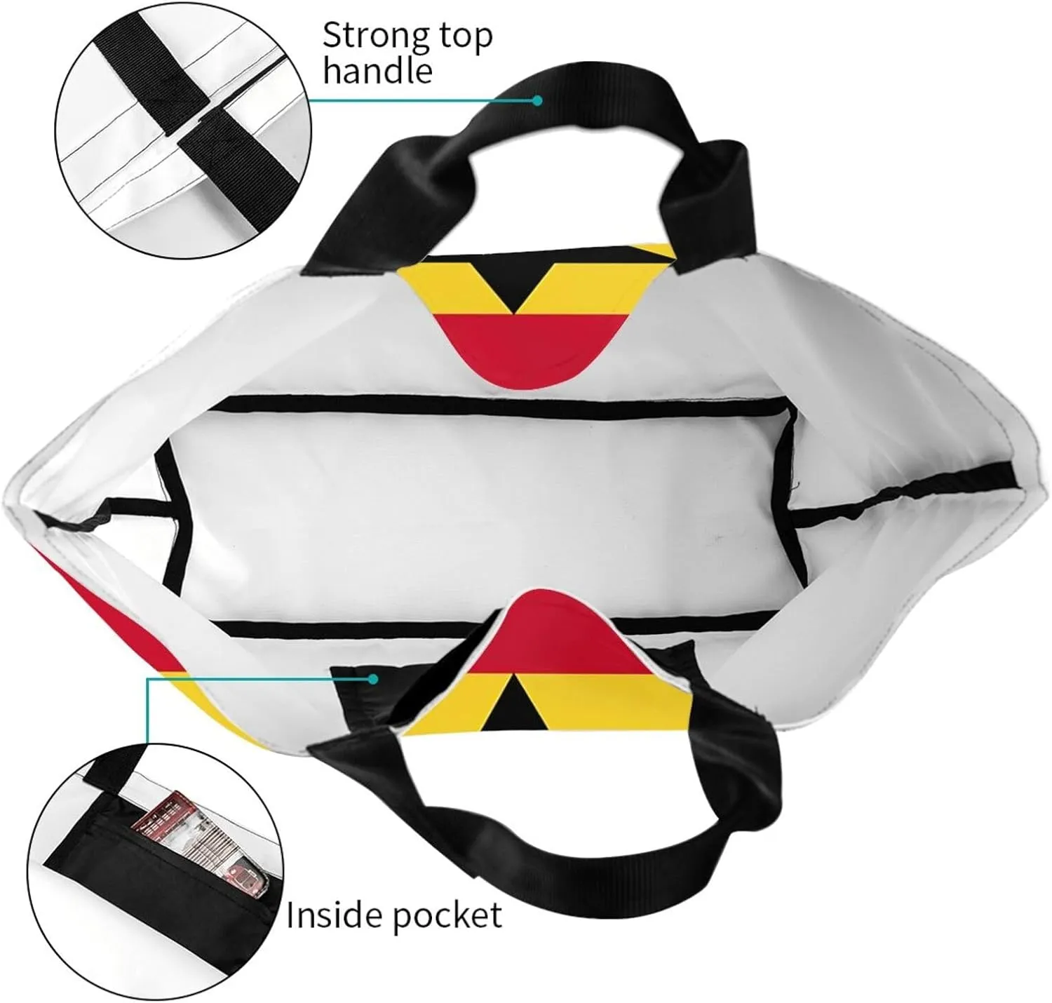 Cute Flag Tote Bag For Women Men Gifts Large Reusable Shopping Bags for Beach, Travel,Gym,Yoga