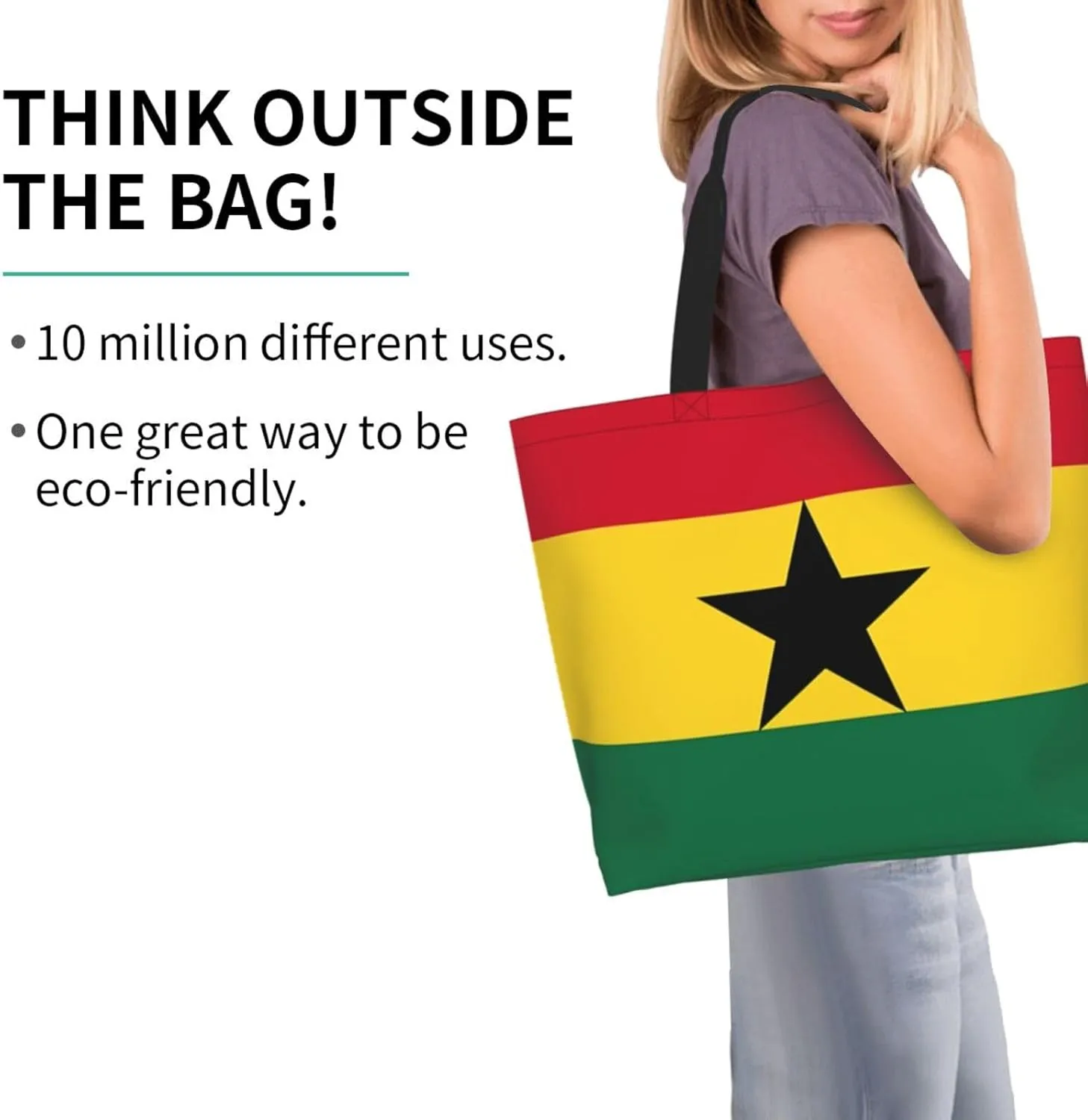 Cute Flag Tote Bag For Women Men Gifts Large Reusable Shopping Bags for Beach, Travel,Gym,Yoga