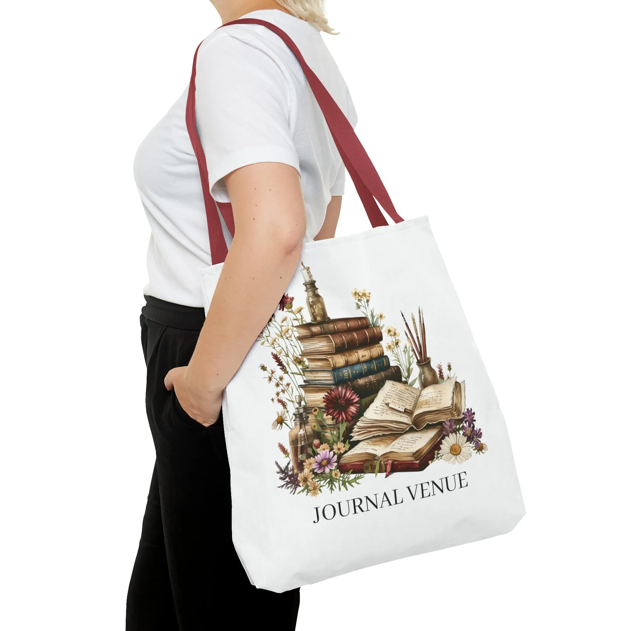 Cute Floral Book Shopping Tote Bag