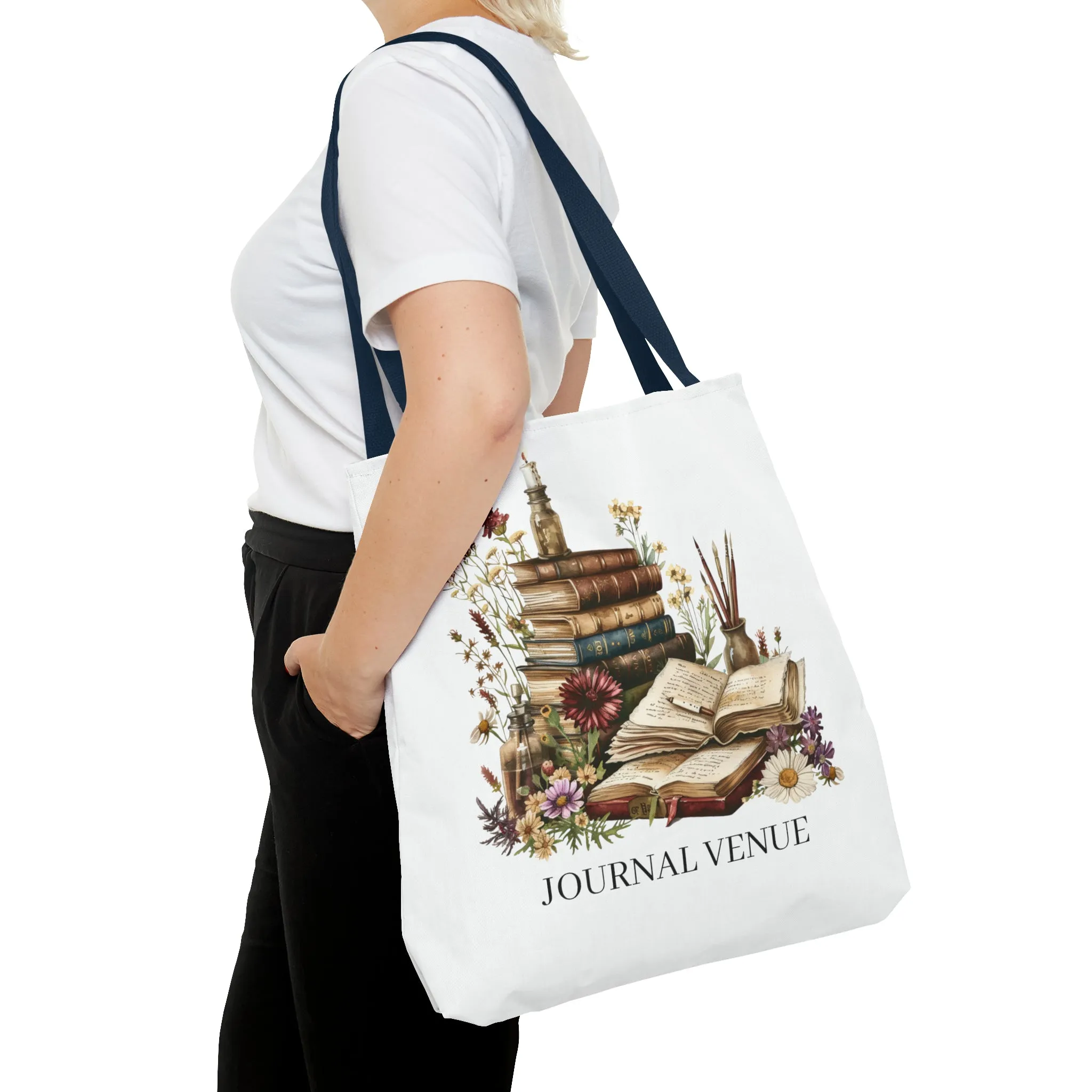 Cute Floral Book Shopping Tote Bag
