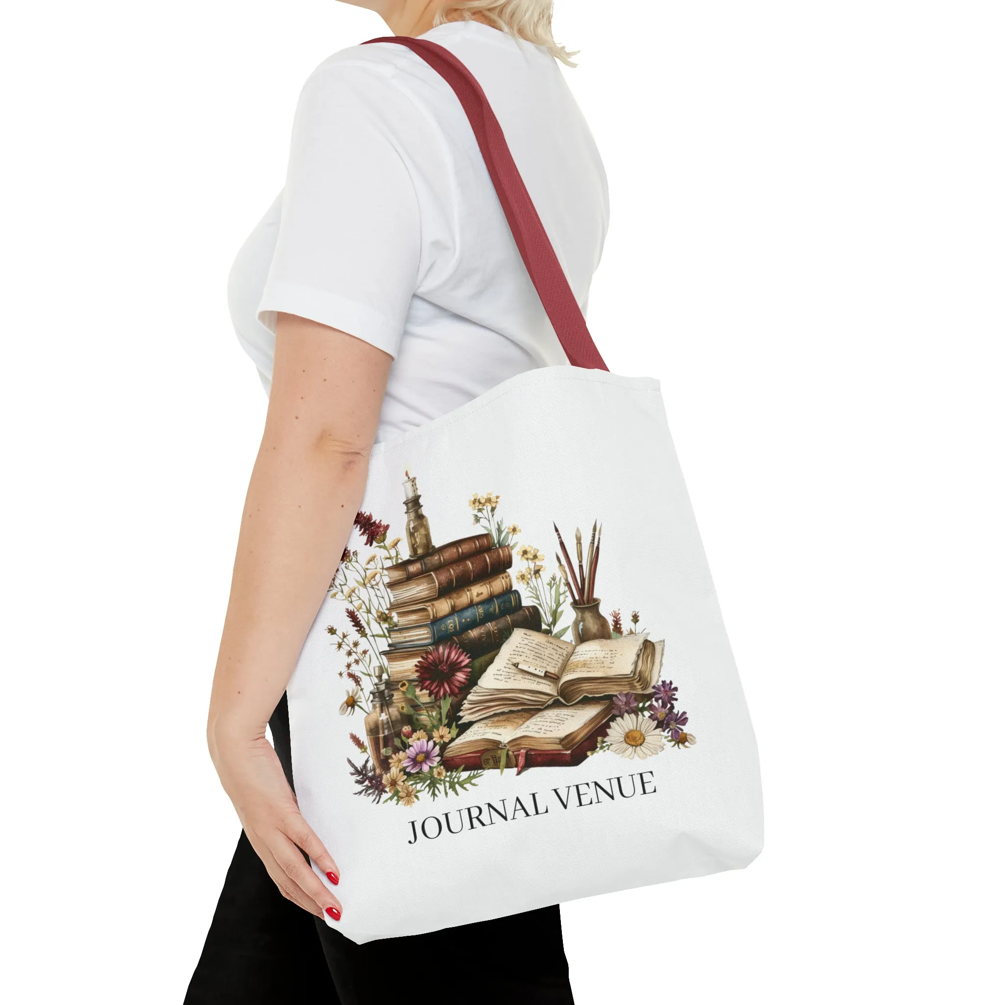 Cute Floral Book Shopping Tote Bag