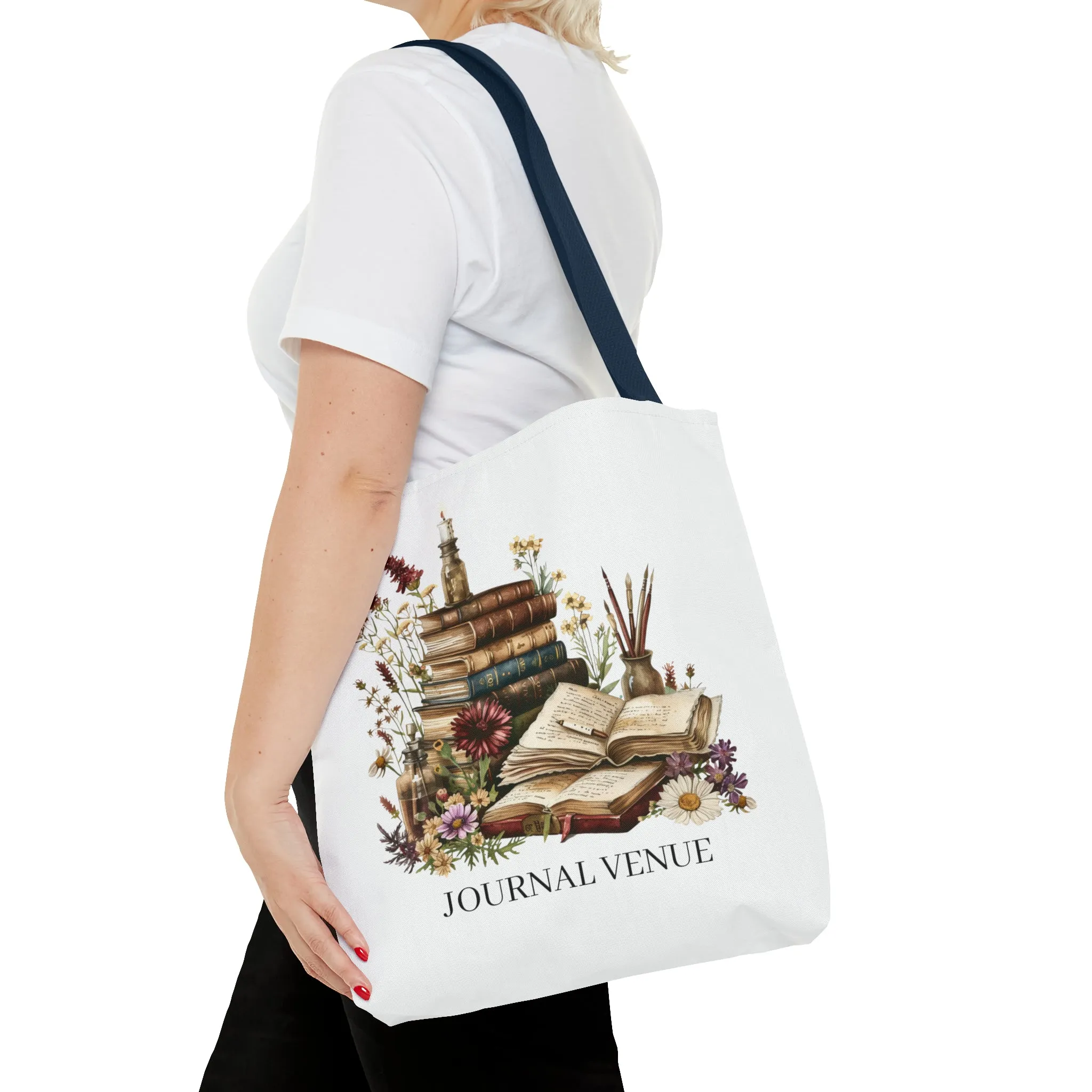 Cute Floral Book Shopping Tote Bag