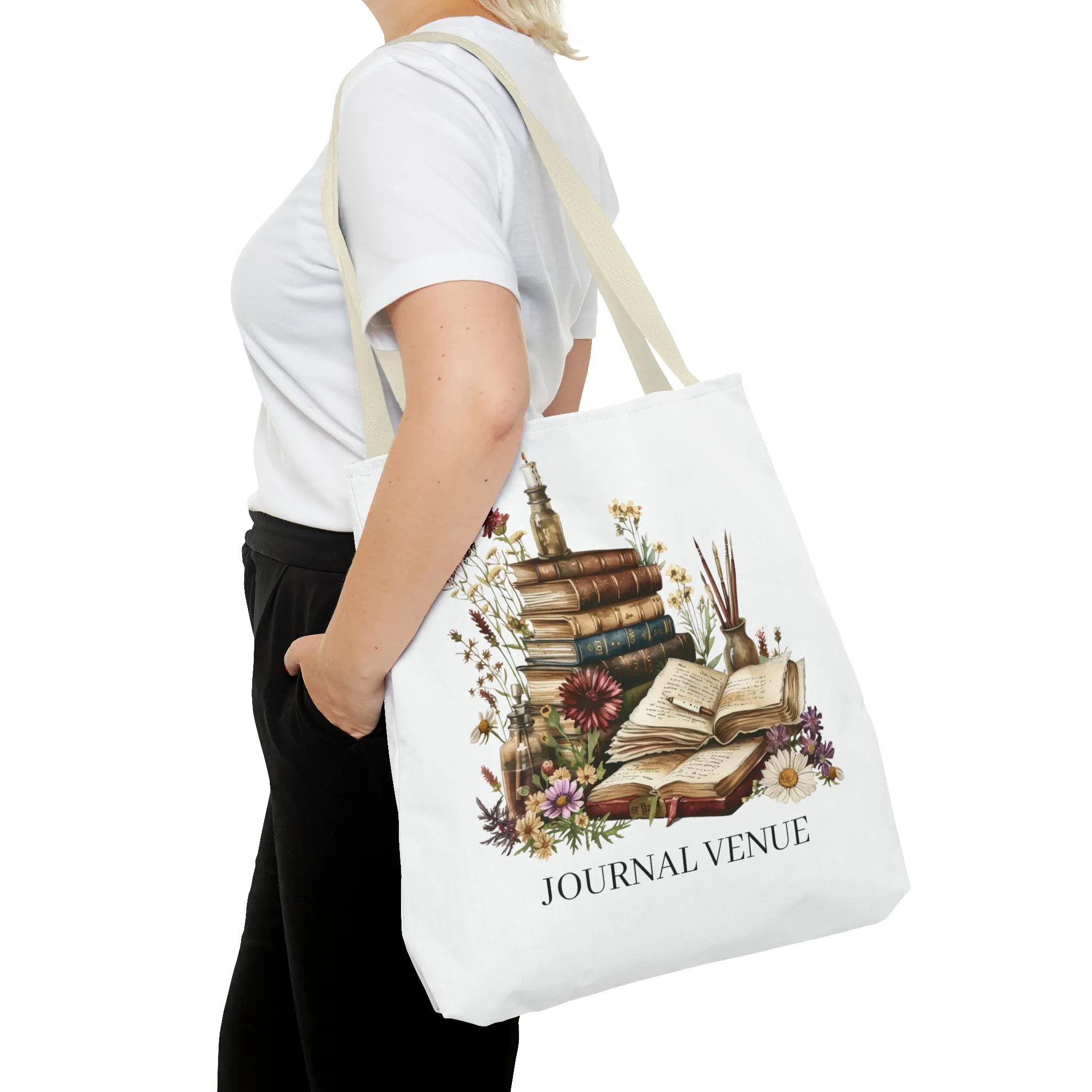 Cute Floral Book Shopping Tote Bag