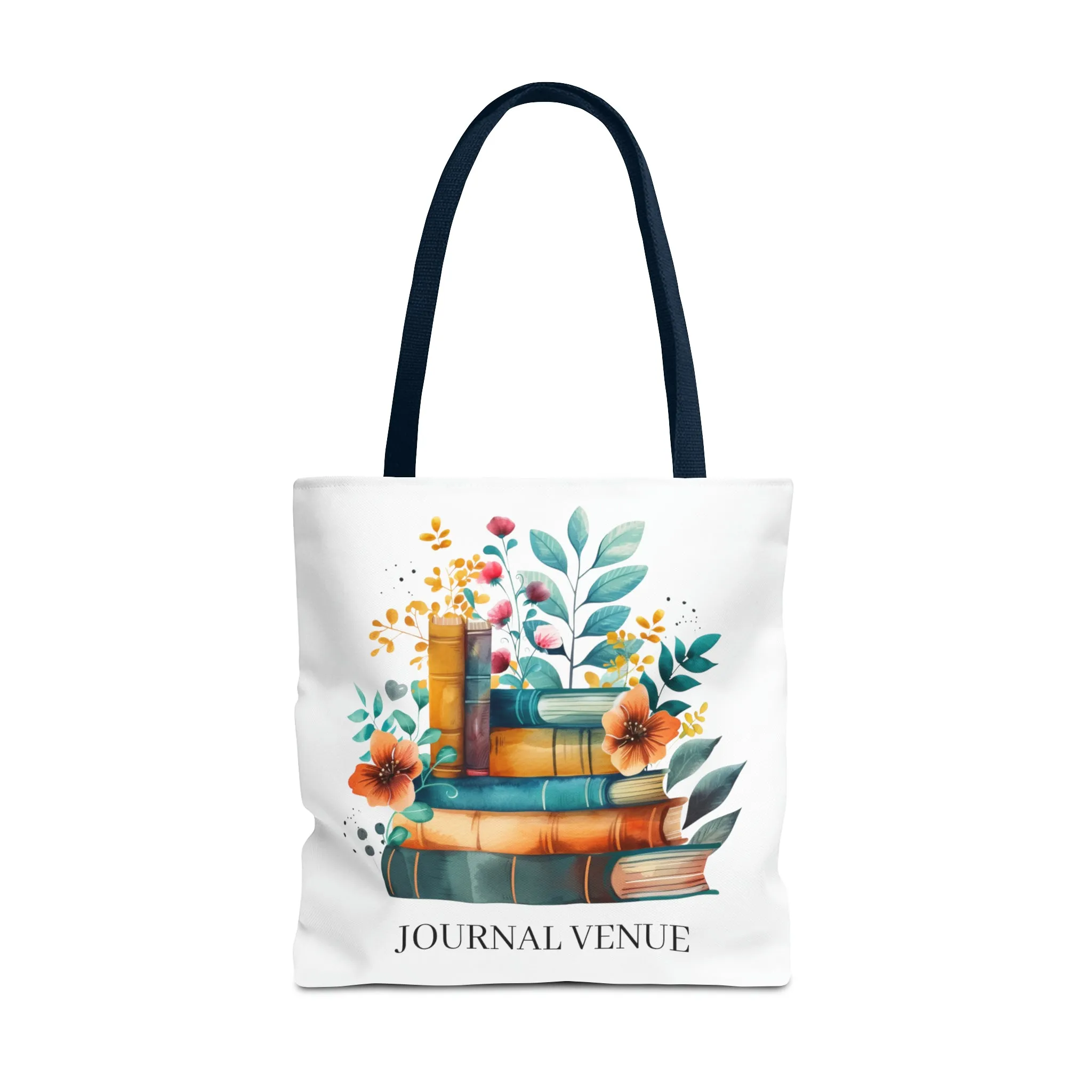 Cute Floral Bookworm Shopping Tote Bag