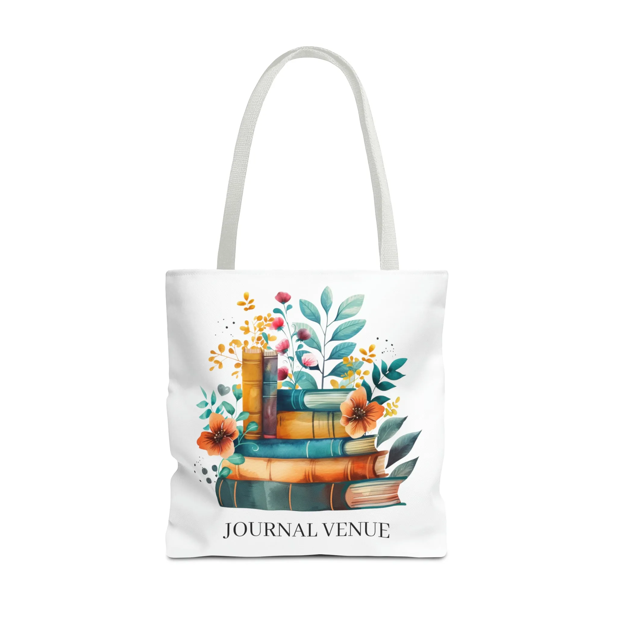 Cute Floral Bookworm Shopping Tote Bag