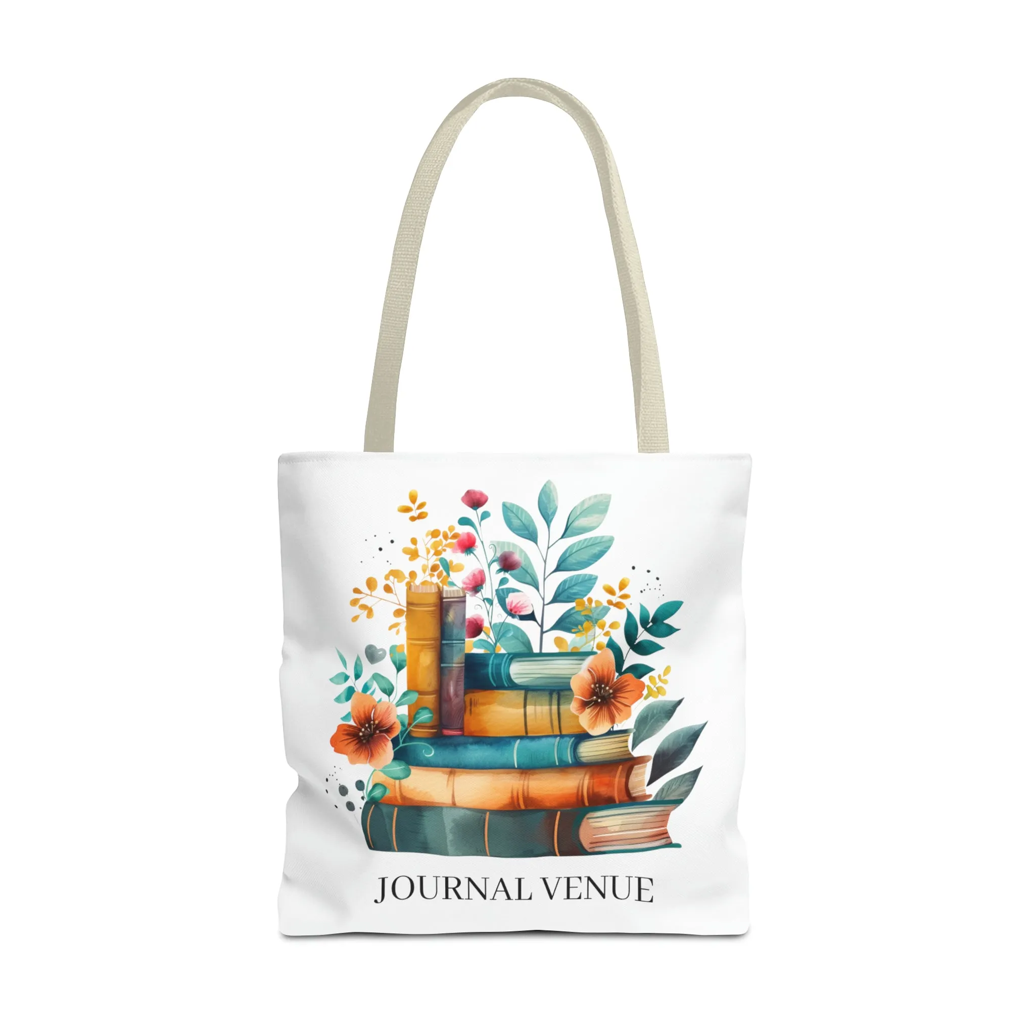 Cute Floral Bookworm Shopping Tote Bag