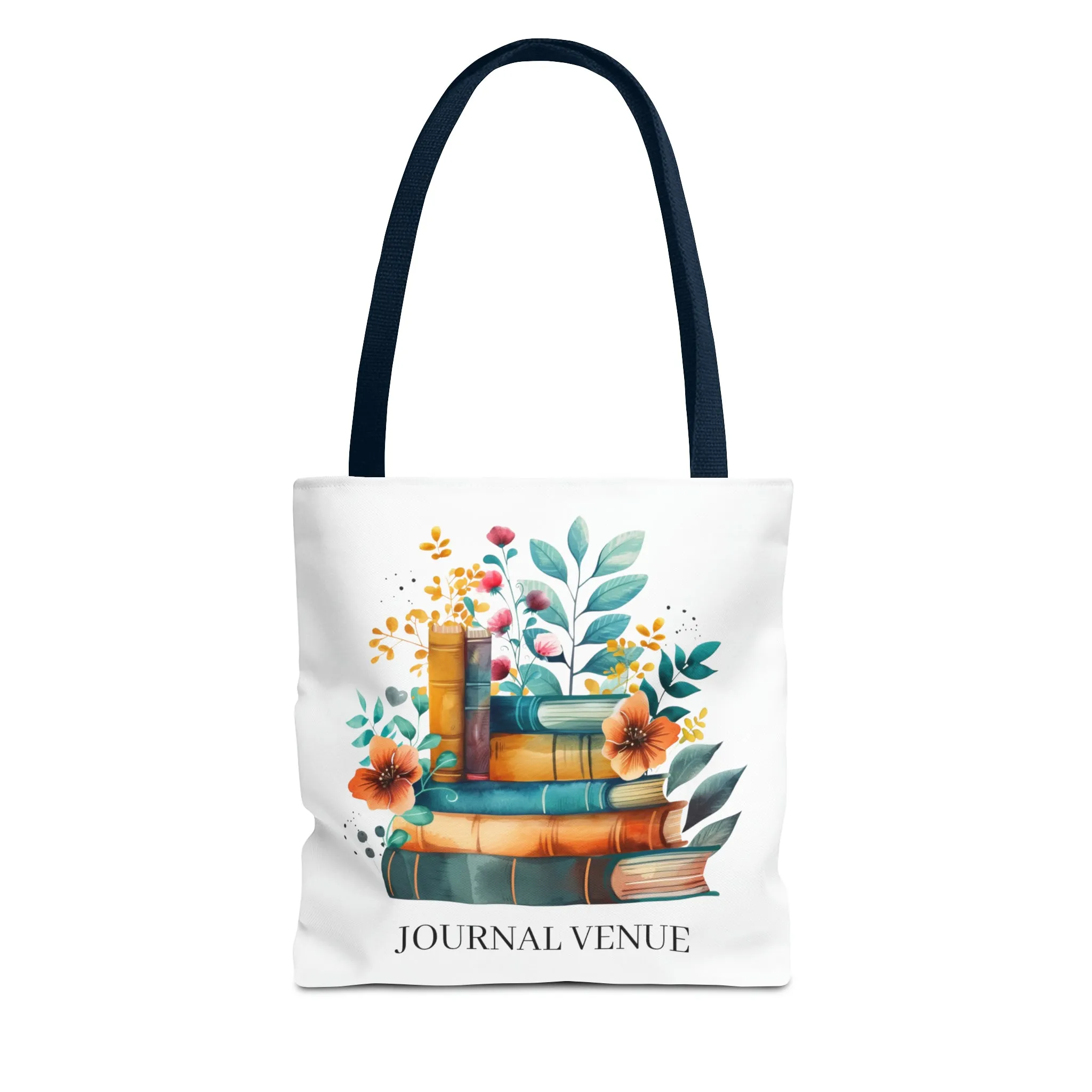Cute Floral Bookworm Shopping Tote Bag