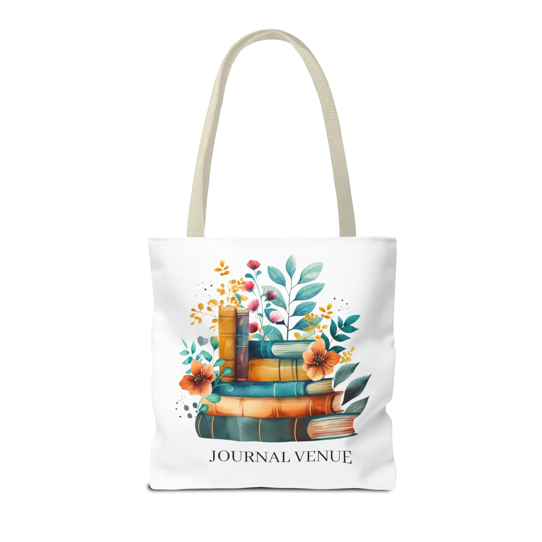 Cute Floral Bookworm Shopping Tote Bag