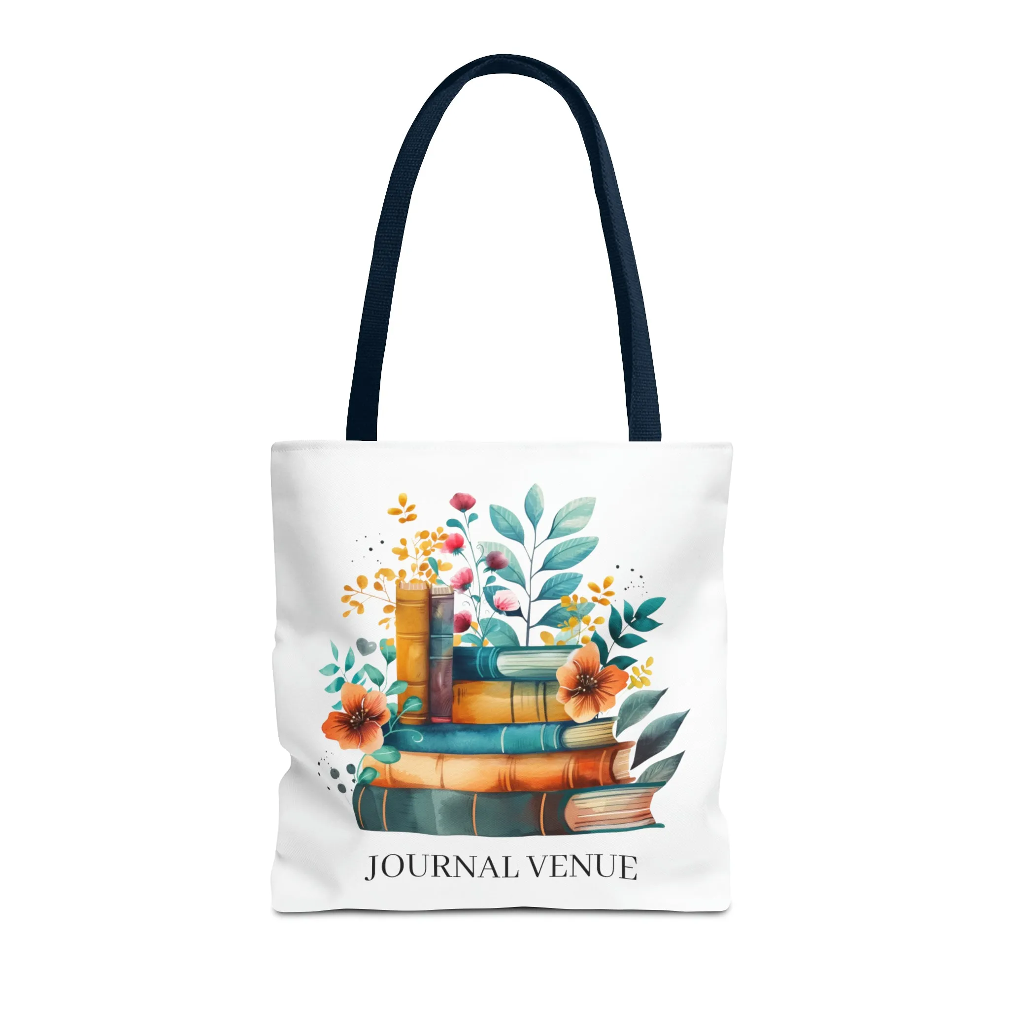 Cute Floral Bookworm Shopping Tote Bag