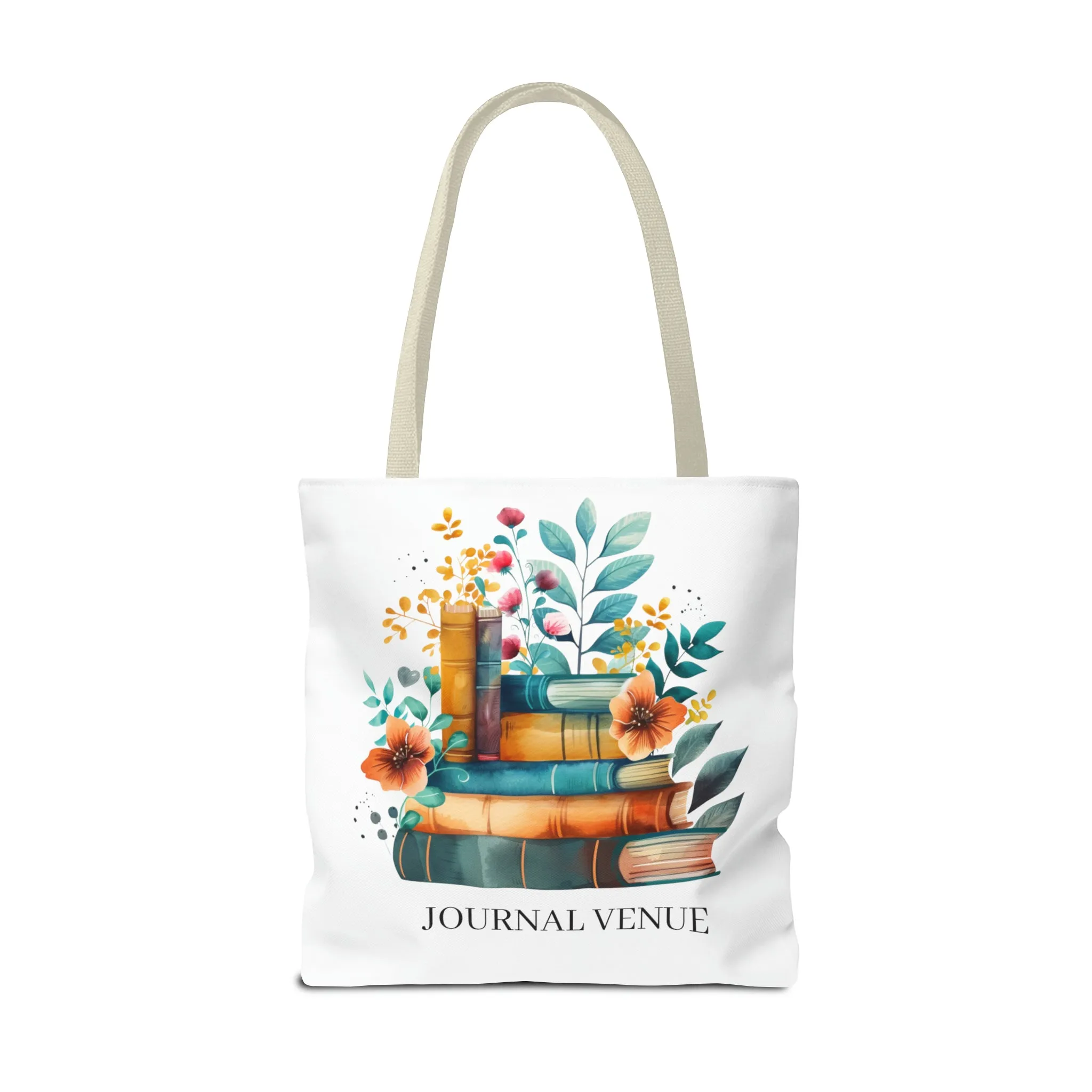 Cute Floral Bookworm Shopping Tote Bag