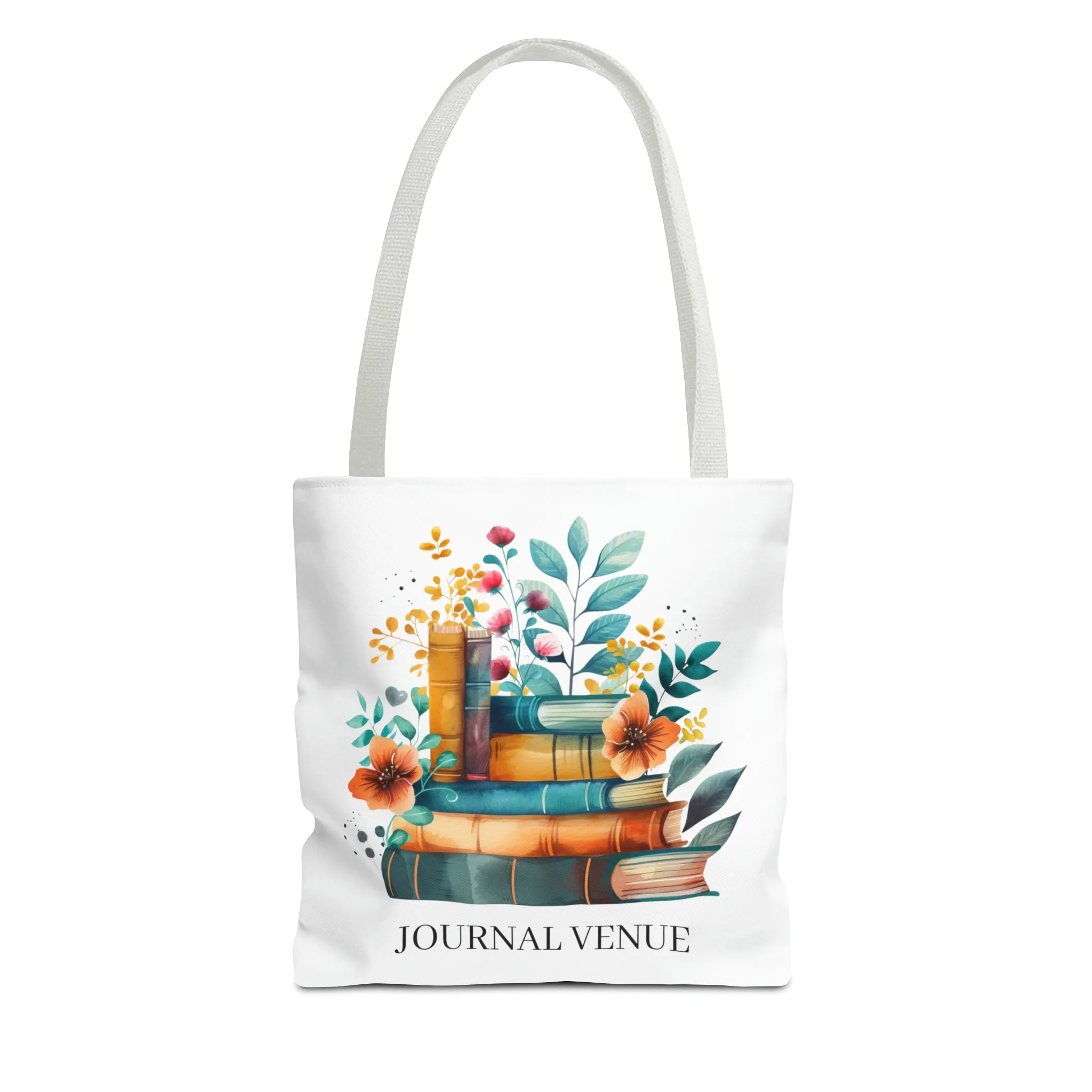 Cute Floral Bookworm Shopping Tote Bag