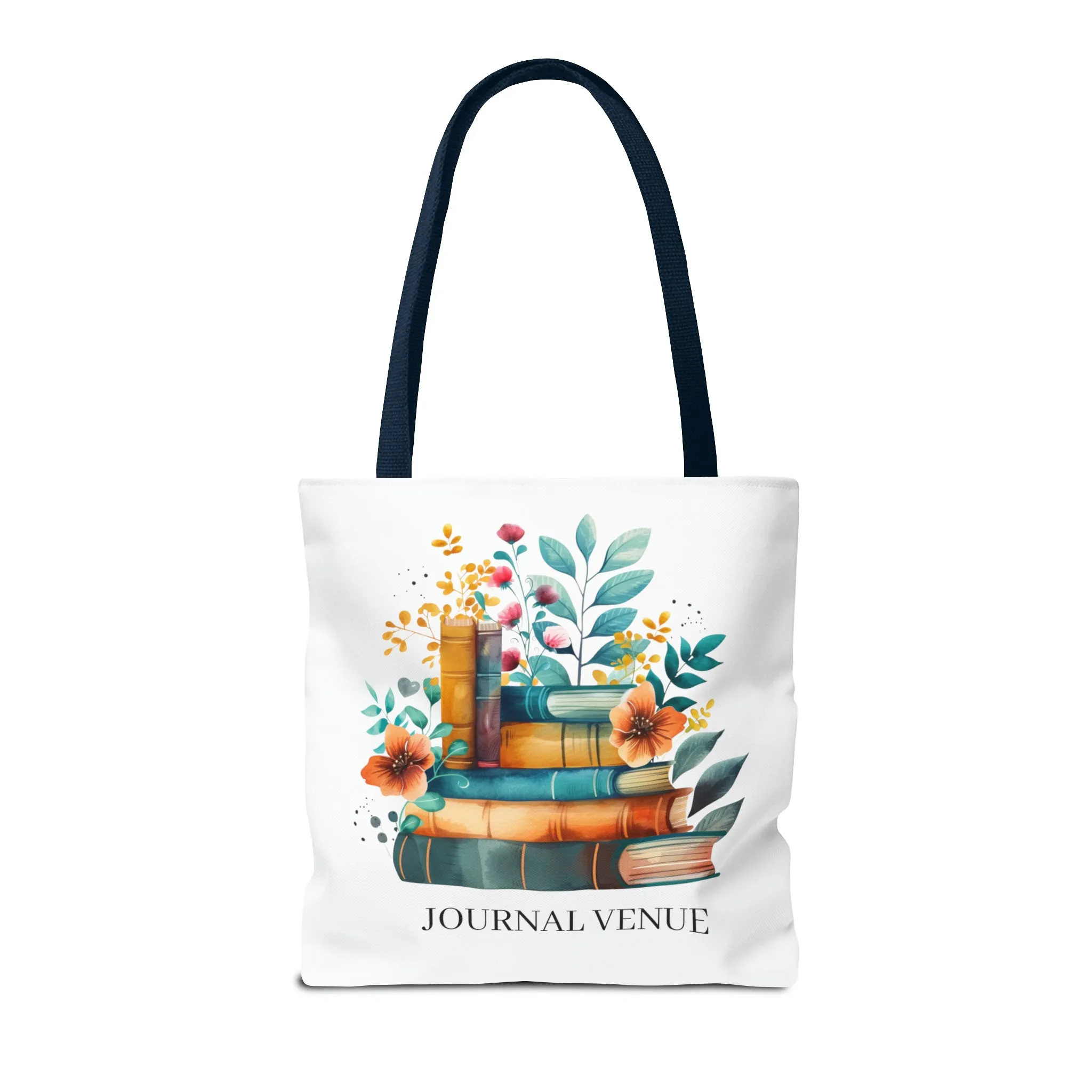 Cute Floral Bookworm Shopping Tote Bag
