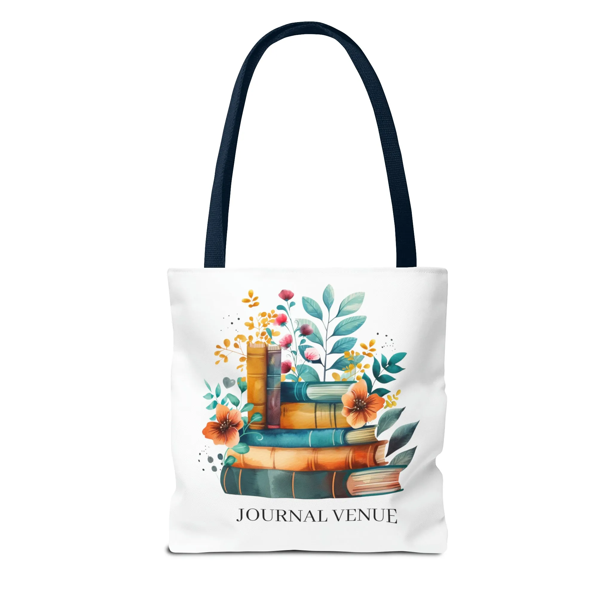 Cute Floral Bookworm Shopping Tote Bag