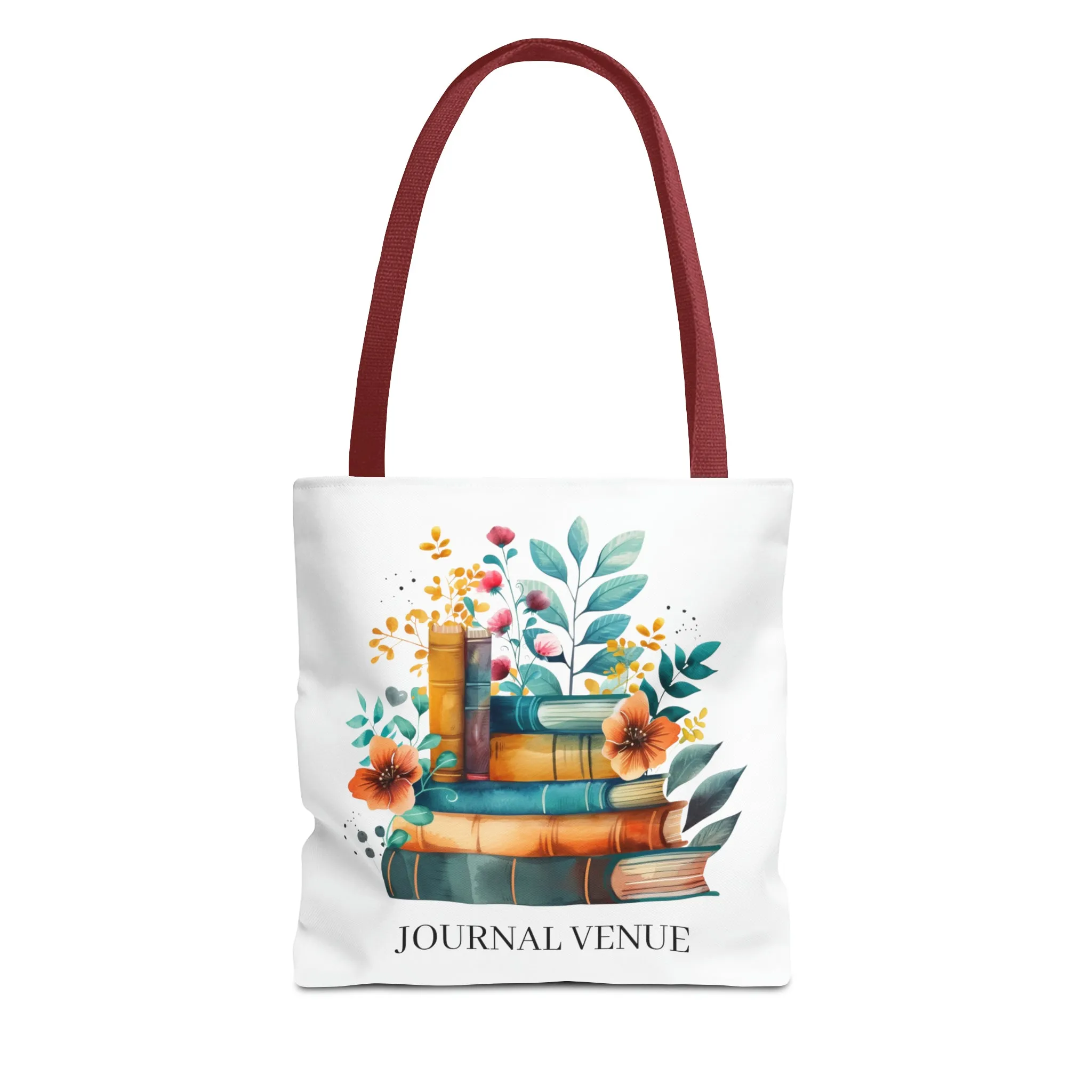 Cute Floral Bookworm Shopping Tote Bag